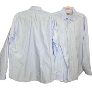 Davide Cenci Button Down Long Sleeve Shirt Size 16 1/2 42 Blue Bundle casual